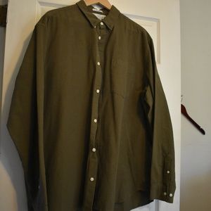 Men's casual Long SleeveButton Down - Olive Green